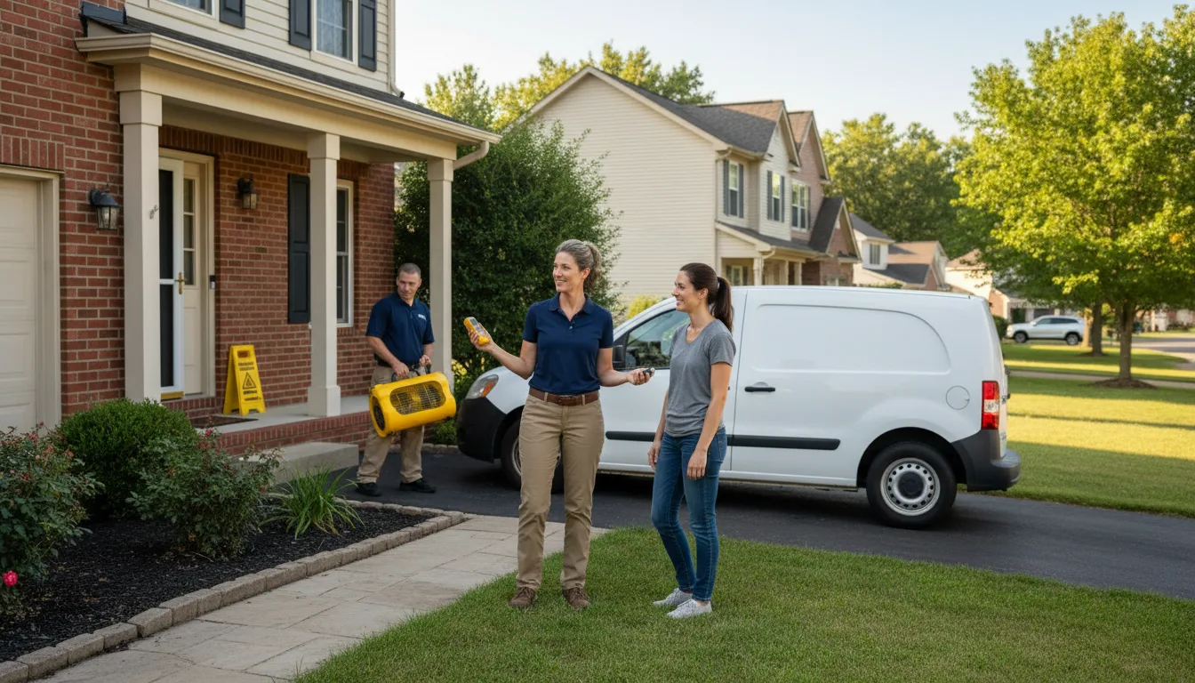 Residential water damage restoration in Armington, IL